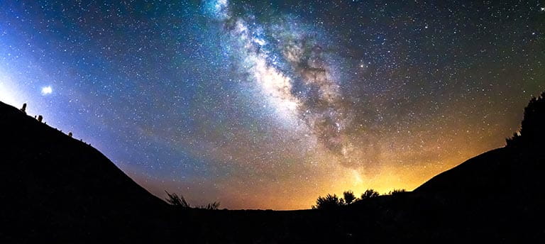Stars in the sky above Mount Teide in Tenerife, Canary Islands